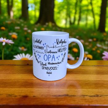 Keramiktasse Opa Vatertag personalisiert Namenstasse Kaffeetasse Kaffeebecher Teetasse - Artikel-Nr. 1100007